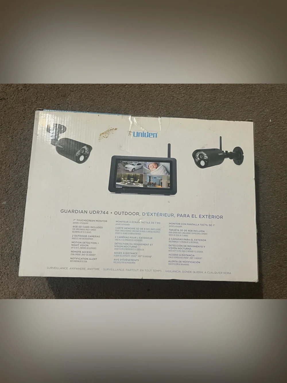 NIB Uniden Guardian UDR744 Wireless Surveillance System 2 indoor/outdoor cameras